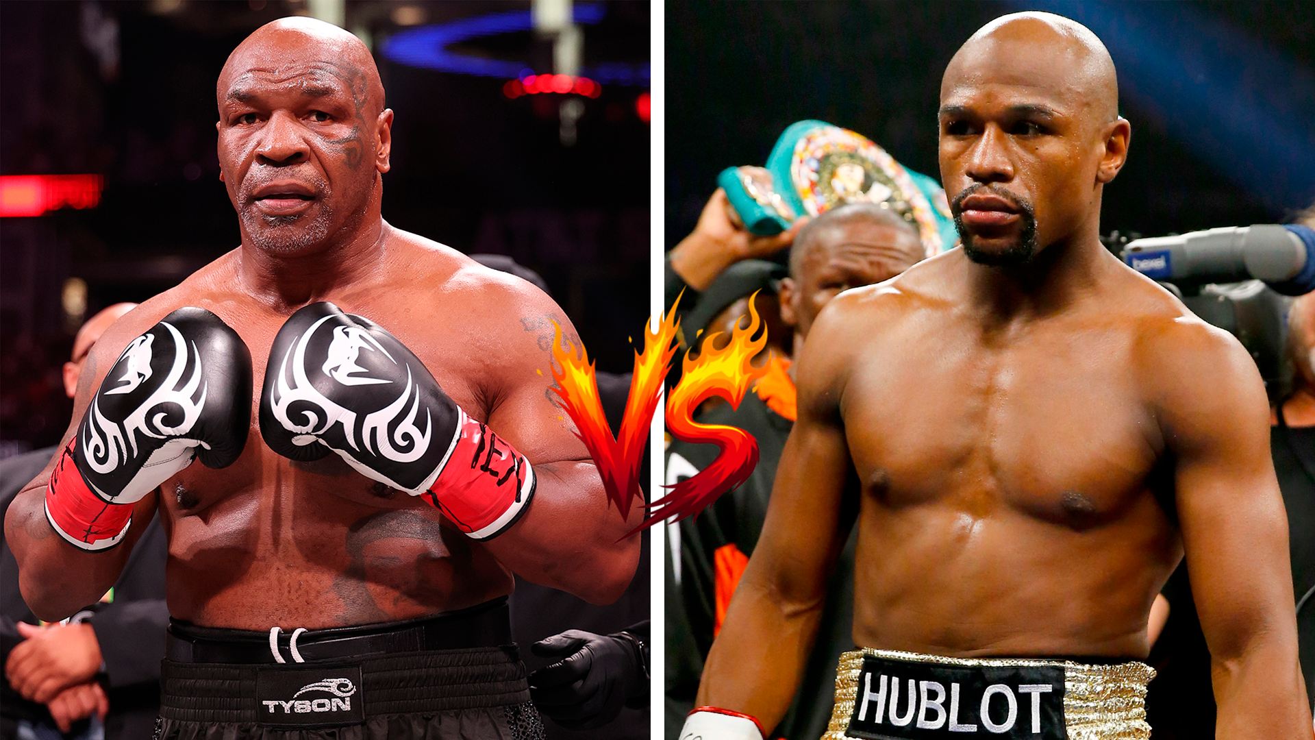 Anuncio sobre una pelea de exhibición entre Mike Tyson y Floyd Mayweather Jr.
